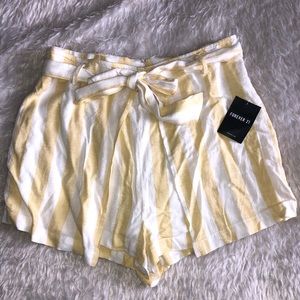 Yellow and white striped skort